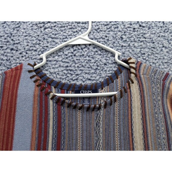 Chaps Bohemian Top Size 1X Hippie Woven Indie Skater Cali Surfer Beach Striped - Picture 5 of 12